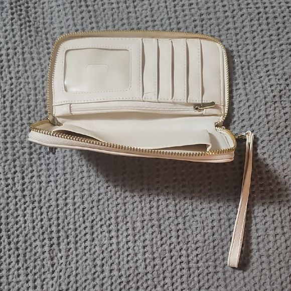 Target White Bow Wristlet Wallet | Faux Leather Zip Clutch - Picture 7 of 8